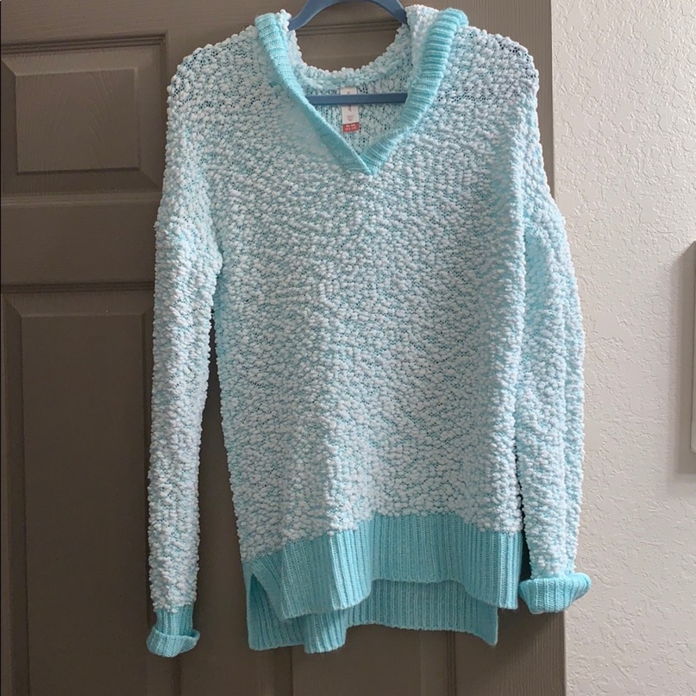 Aqua Popcorn Sweater